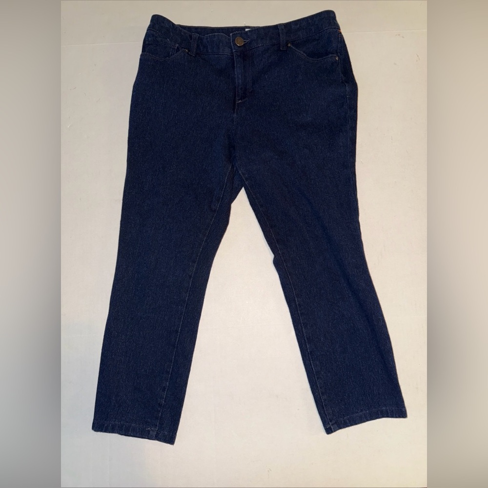 S & Co Womens Low Rise Crop Dark Blue Denim Jeans Size 12 Cotton Blend